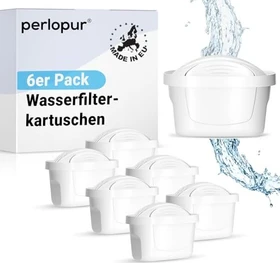 PearlCo Family LED Tischwasserfilter inkl. Kartusche unimax protect+ weiß