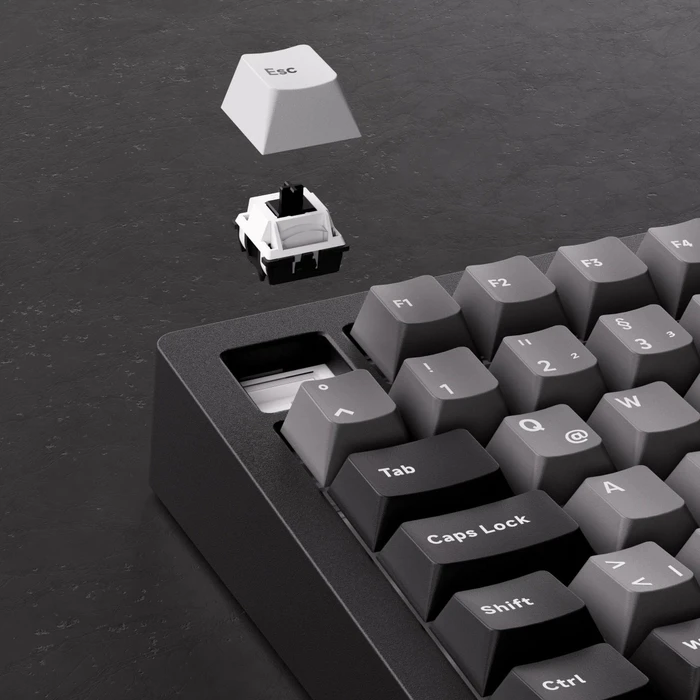 Akko Monsgeek M1 V5 Custom Mechanical Keyboard, Black & Silver, LEDs RGB, hot-swap, V3 Piano Pro, USB/Bluetooth, DE