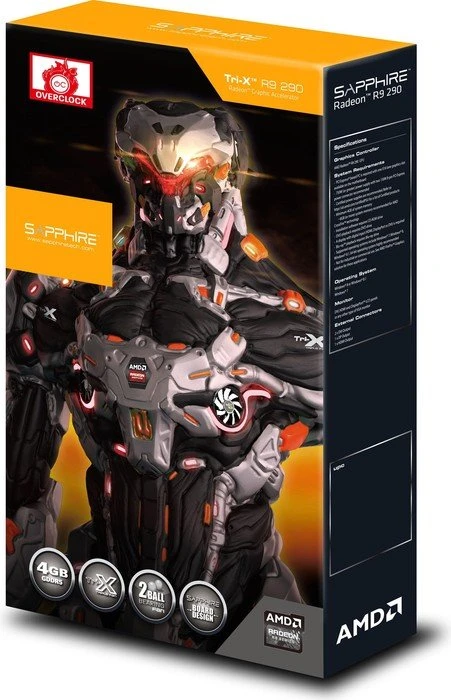 Sapphire Radeon R9 290 Tri-X OC, 4GB GDDR5, 2x DVI, HDMI, DP, lite retail