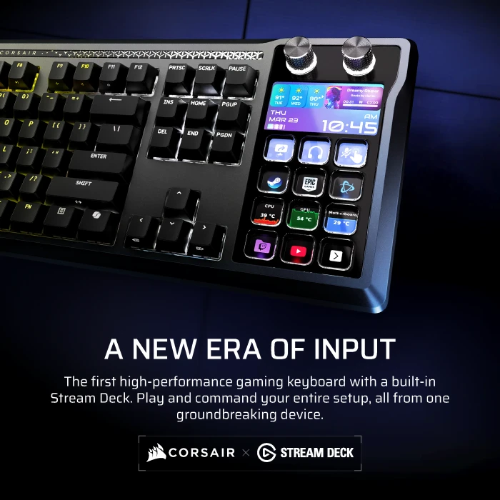 Corsair Galleon 100 SD mit integriertem Stream Deck, schwarz, LEDs RGB, MLX Pulse, USB, UK