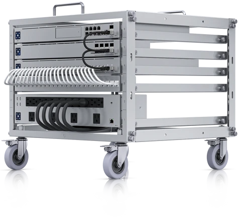 Ubiquiti Toolless Mini Rack Serverschrank 6HE, mit Rollen, 485mm tief