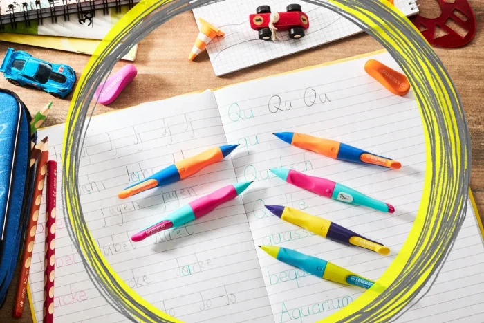 STABILO EASYergo Druckbleistift HB 1.4mm graphit, orange/blau, Rechtshänder, 3 Minen