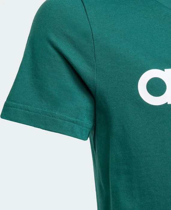 adidas Essentials Linear Logo Cotton Slim Fit T-Shirt kurzarm collegiate green/white (Junior)