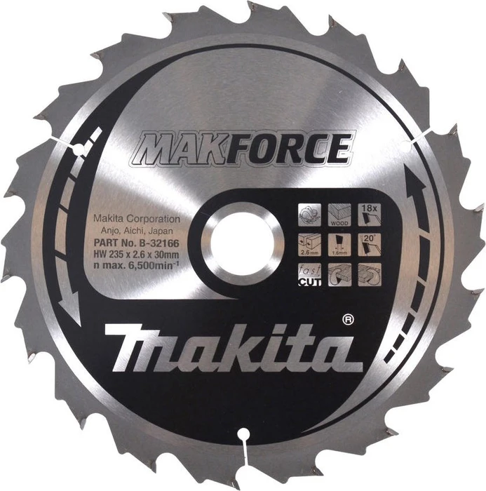 Makita MakForce Kreissägeblatt 18Z, 235x2.6x30mm, 1 Stück