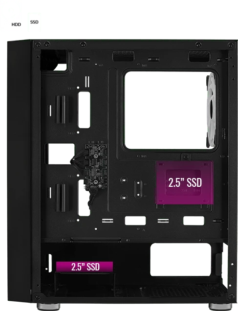 AeroCool Graphite ARGB, Glasfenster