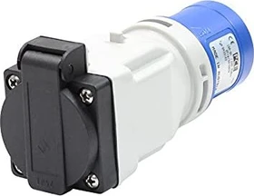 PCE CEE-Adapter 16A 3p 6h auf Schutzkontaktsteckdose (britisch) IP44