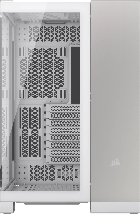 Corsair 6500X White/Satin Gray Aluminium, weiß/silber, Glasfenster