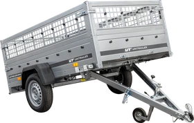 Unitrailer Garden Trailer 230 Kipp mit Laubgitteraufsatz und Stützrad