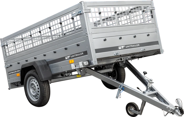 Unitrailer Garden Trailer 230 Kipp mit Laubgitteraufsatz und Stützrad