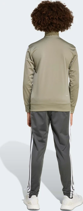 adidas Seasonal Essentials Tiberio 3-Streifen Tricot Trainingsanzug silver pebble/grey six/metal grey/white (Junior)