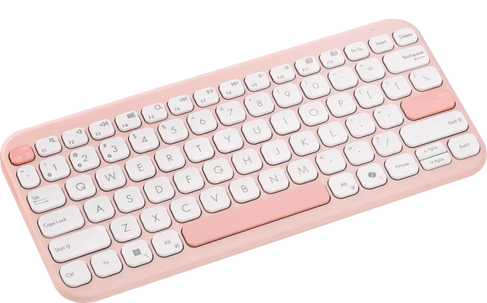 ASUS Marshmallow KW100 Compact Ultrathin Wireless, Rose Clay, mit Copilot-Taste, Bluetooth, DE