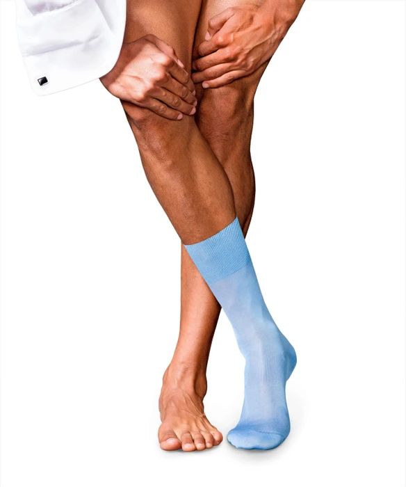 Falke No. 9 Pure Fil d'Écosse Socken bleue (Herren)
