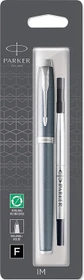 Parker IM Tintenroller (Mine) light blue grey/chrome trim, Blister