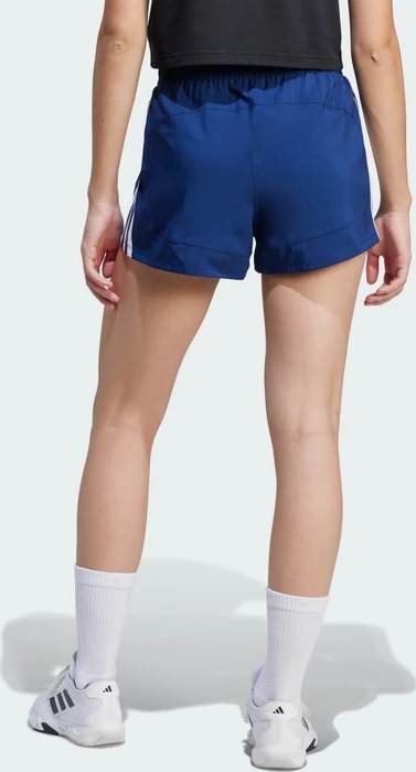 adidas Pacer Training 3-Streifen Woven High-Rise Trainingshose kurz dark blue/white (Damen)