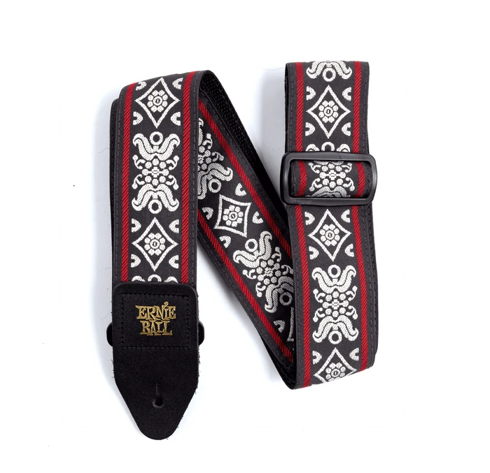 Ernie Ball Classic Jacquard Guitar Strap Blackjack Red