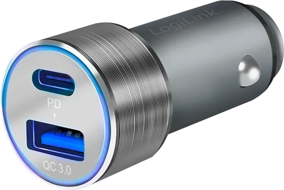 LogiLink Kfz-Ladeadapter mit USB-C 36W grau/silber