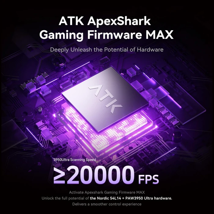 ATK Blazing Sky U2 V2 Ultimate 8K Superlight Wireless Gaming Maus, schwarz, USB/Bluetooth