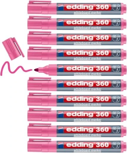 edding 360 Whiteboardmarker rosa, 10er-Pack