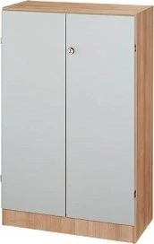 Hammerbacher Schrankwandsystem Solid 6+7 V6550, Streifengriff, nussbaum/silber, Aktenschrank