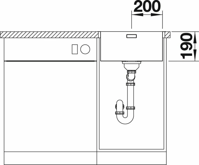Blanco Andano 400-IF/A InFino Einbau Becken mittig mit Ablauffernbedienung edelstahl