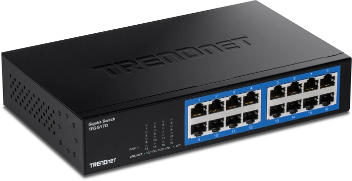 TRENDnet TEG-S Rackmount Gigabit Switch, 16x RJ-45