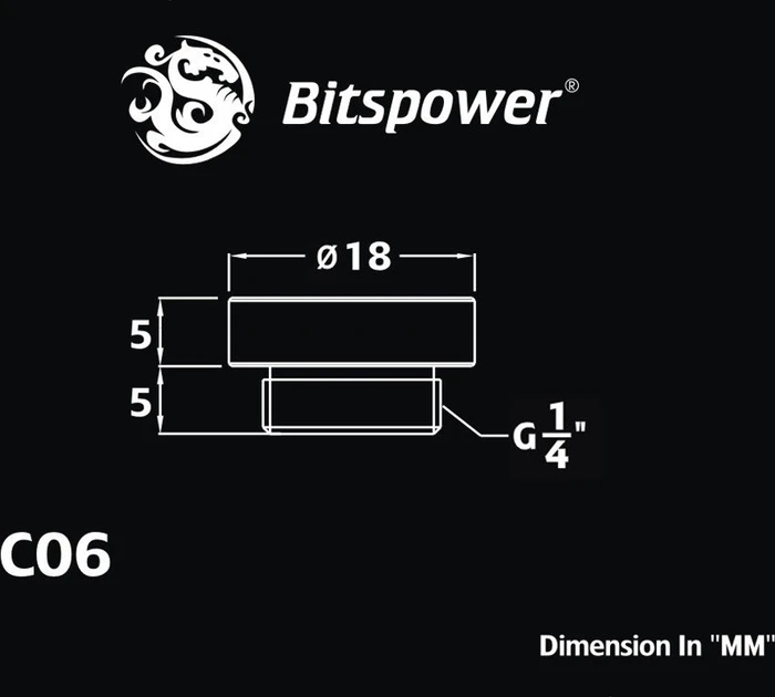 Bitspower Verschlussstopfen G1/4", schwarz vernickelt