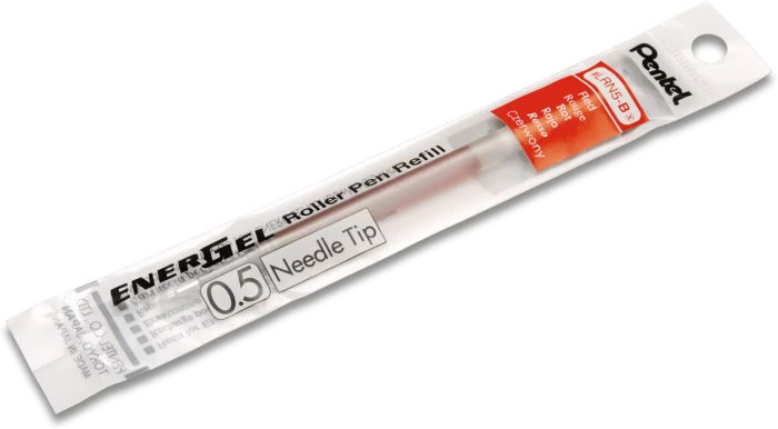 Pentel EnerGel Roller Pen LRN5-AX, Tintenrollermine 0.25mm (0.5mm Ball) rot, 12er-Pack