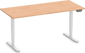 Ergolutions Primus elektrisch höhenverstellbarer Sitz-Steh-Schreibtisch 180x80cm Buche/weiß