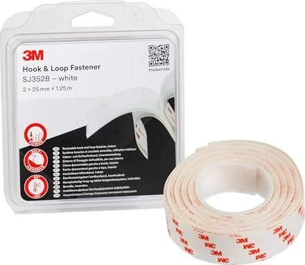 3M Haken- und Schlaufenband schwarz, Klettband, 25mm/1.25m, 1 Stück