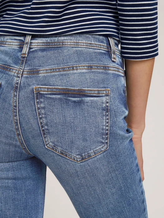 Tom Tailor Alexa Straight Jeans mit Bio-Baumwolle Jeans random bleached blue denim (Damen)