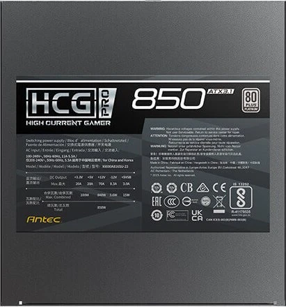 Antec High Current Gamer HCG850 PRO Platinum 850W, ATX 3.1