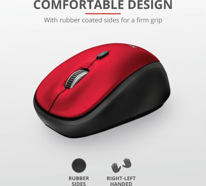 Trust Yvo Wireless Mouse Set mit Wendehülle für 15.6" Laptops, rot, USB