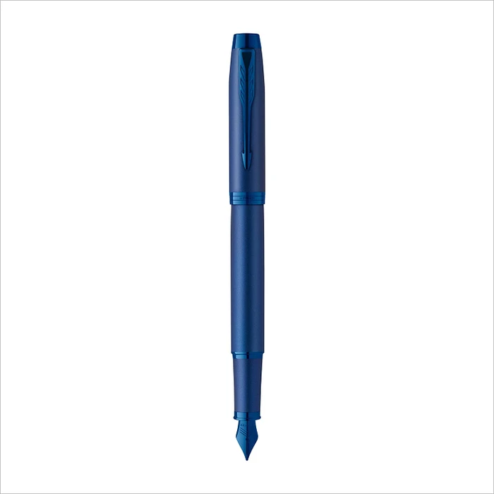 Parker IM Monochrome blue stainless steel, rechte Hand, mittel, Geschenkbox