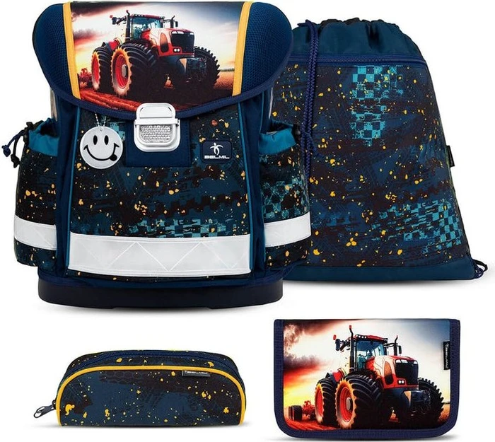 Belmil Mini-Fit Tractron Schultaschen-Set, 4-tlg.