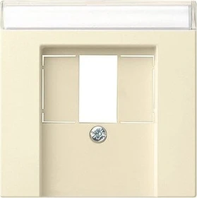 Gira System 55 Abdeckung für TAE und USB mit Beschriftungsfeld, cremeweiß glänzend