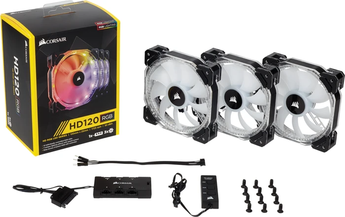 Corsair Air Series HD120 LED RGB High Static Pressure PWM, LED-Steuerung, Lüftersteuerung, 120mm