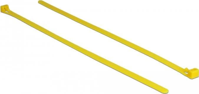 DeLOCK Kabelbinder wiederverwendbar, hitzebeständig, 7.6mm, 300mm, gelb, 100 Stück