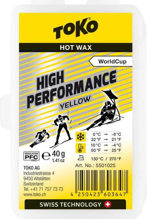 Toko High Performance Hot Gleitwax 40g Wachs gelb