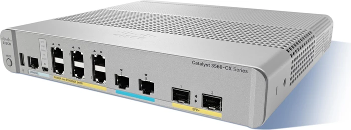 Cisco Catalyst 3560-CX Compact IP Base Desktop Gigabit Managed Switch, 8x RJ-45, 2x SFP+, 240W PoE+