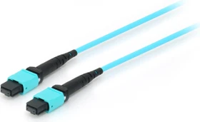 Equip LWL Duplex Kabel Type B, OM4, 1x MTP Stecker/1x MTP Stecker, 7m, türkis