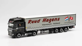 Herpa DAF XF SSC Euro 6 Gardinenplanen-Sattelzug mit Bordwänden Ruud Hagens