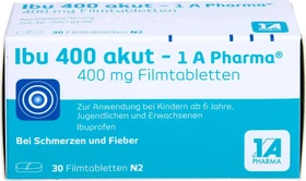 1A Pharma Ibu 400 akut Schmerztabletten, 30 Stück