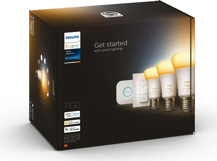 Philips Hue White Ambiance 1100 E27 8W Starter-Kit