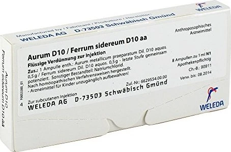 Weleda Aurum D10/Ferrum sidereum D10 Praep. Injektion Ampullen, 8 Stück