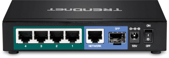 TRENDnet TPE-TG Desktop Gigabit Switch, 5x RJ-45, 1x SFP, 65W PoE+