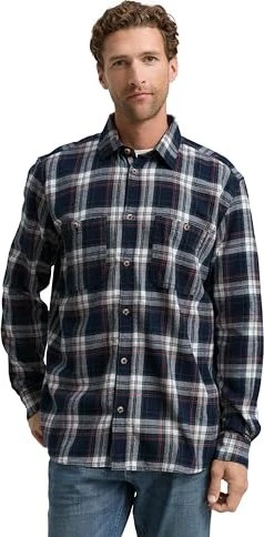 Tom Tailor Comfort Fit Flanell Karomuster Hemd langarm navy/multicolor check (Herren)