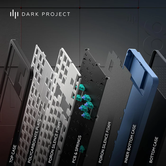 Dark Project ALU87A Midnight Gaming Keyboard, blau/schwarz, LEDs RGB, g3ms Zircon Speed, USB, DE
