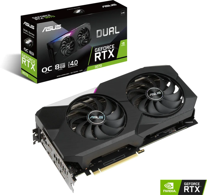 ASUS Dual GeForce RTX 3070 OC V2 (LHR), DUAL-RTX3070-O8G-V2, 8GB GDDR6, 2x HDMI, 3x DP