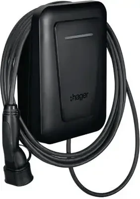 Hager Ladestation witty one mit Ladekabel 11kW, 6.5m Ladekabel