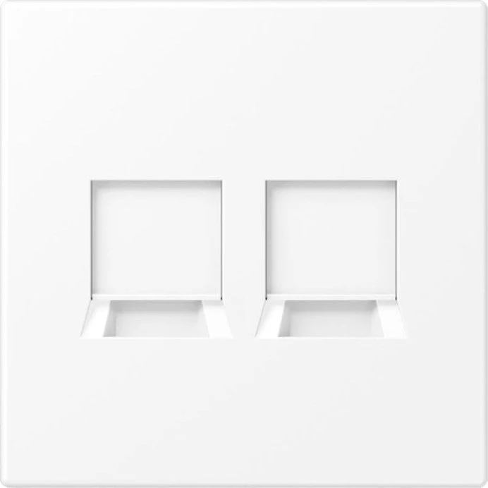 Jung Serie LS Abdeckung für Modular-Jack-Steckbuchsen 2fach, schneeweiß matt